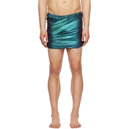 Blue Twisted Swim Shorts 231232M208008