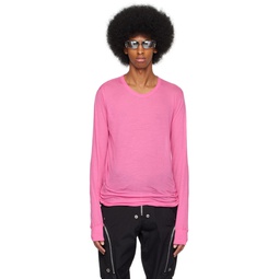 Pink Basic Long Sleeve T Shirt 231232M213061