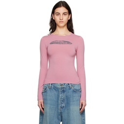Pink Thermal Long Sleeve T Shirt 231238F110011