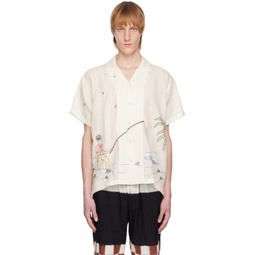 Off White Embroidered Shirt 231245M192003