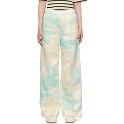 Off White   Blue Graphic Trousers 231249F087005