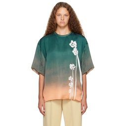 Green Printed T Shirt 231249F110009