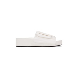 White Oversized Ruched Sandals 231249F124008