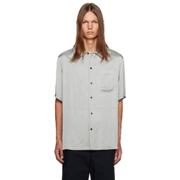 Gray Spread Collar Shirt 231249M192015
