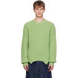 Green Oversized Sweater 231249M201010