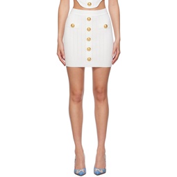 White Buttoned Miniskirt 231251F090046