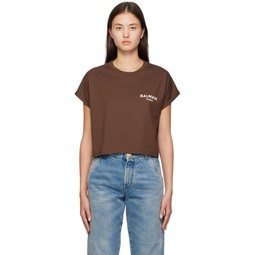 Brown Flock T Shirt 231251F110051