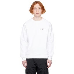 White Flocked Sweatshirt 231251M204002