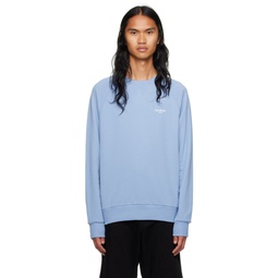 Blue Flocked Sweatshirt 231251M204021
