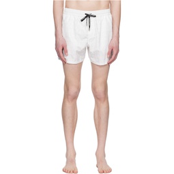 White Printed Swim Shorts 231251M208009