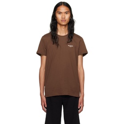 Brown Flocked T Shirt 231251M213054