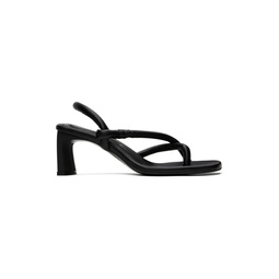 Black Mismatched Heeled Sandals 231252F125007