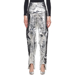 Silver Layered Trousers 231253F069012