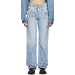 Blue Double Waist Jeans 231254F069001