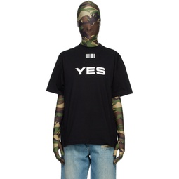 Black Yes No T Shirt 231254F110008