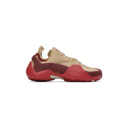 Beige   Red Flash X Sneakers 231254M237095