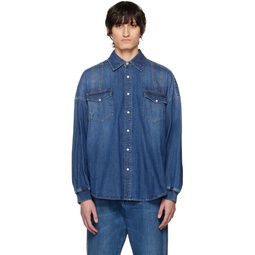Blue Harness Denim Shirt 231259M192034