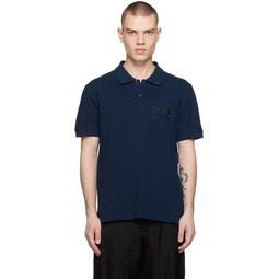 Navy Embroidered Polo 231259M212003