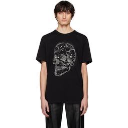 Black Skull Print T Shirt 231259M213052