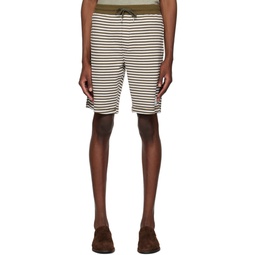Brown Stripe Shorts 231260M193018