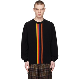 Black Artist Stripe Sweater 231260M201007