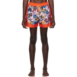 Red Floral Swim Shorts 231260M208004