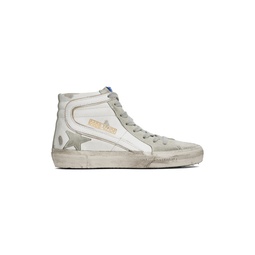 White   Gray Slide Sneakers 231264F127025