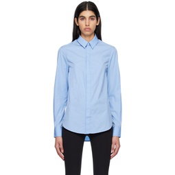 Blue Spread Collar Shirt 231277F109000
