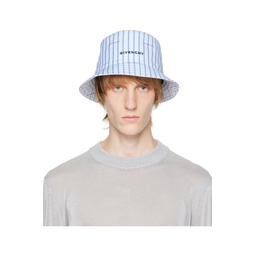 Blue Striped Reversible Bucket Hat 231278M140002