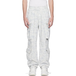 White   Gray Printed Cargo Pants 231278M188005