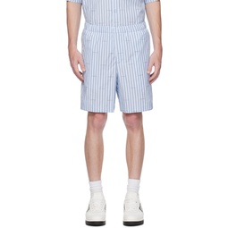 Blue Striped Shorts 231278M193015
