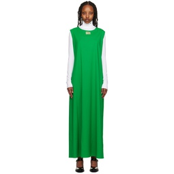 Green Crewneck Maxi Dress 231287F055003