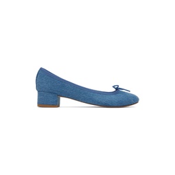 Blue Camille Denim Ballerina Heels 231296F122009