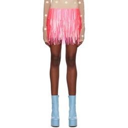 Pink Sequinned Miniskirt 231301F090008