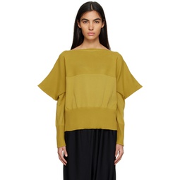 Yellow Square Stack Sweater 231302F096001