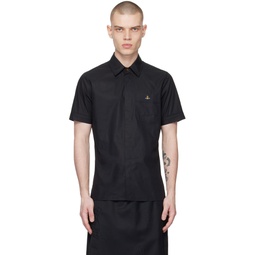 Black Embroidered Shirt 231314M192002