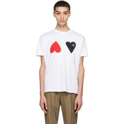 White Hearts T Shirt 231314M213014