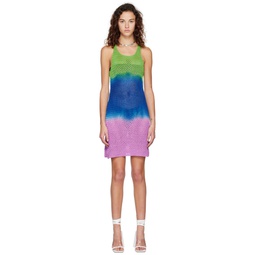 Multicolor Scoop Neck Mini Dress 231319F052000