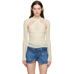 Off White Twisted Cut Out T Shirt 231325F107002