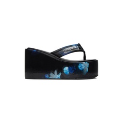 Blue   Black Holographic Sandals 231325F124008