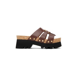 Brown Owena Platform Sandals 231338F124011