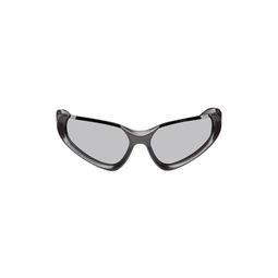 Gray Exaggerated Sport Goggle Sunglasses 231342F005086