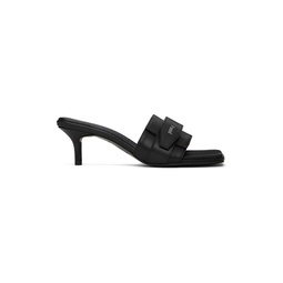Black Velcro Heeled Sandals 231343F125003
