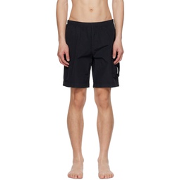 Black Garment Dyed Swim Shorts 231357M208041