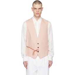 Pink Button Up Waistcoat 231358M198001
