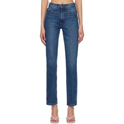 Blue High Rise Jeans 231366F069001