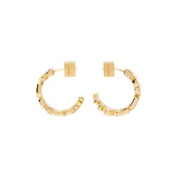 Gold Logo Hoop Earrings 231376F022001