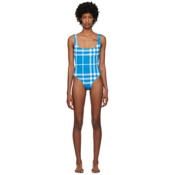 Blue Check One Piece Swimsuit 231376F103001
