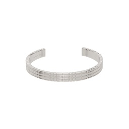 Silver Check Cuff Bracelet 231376M142001