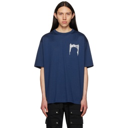 Blue Printed T Shirt 231376M213046